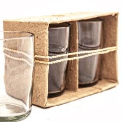 Pack of 2 coffee/chai glasses, recycled glass