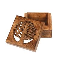 Square box mango wood tree of life