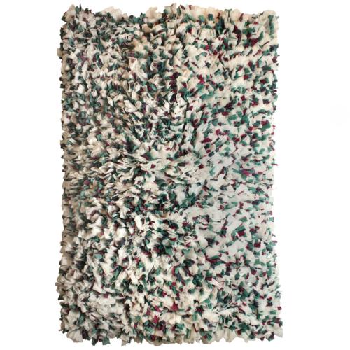 Fluffy recycled rug, multicoloured