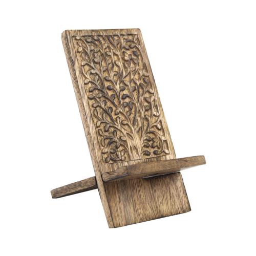 Mobile Phone Stand Mango Wood Tree of Life