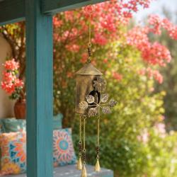 Bird House Metal Wind Chime with 3 Bells