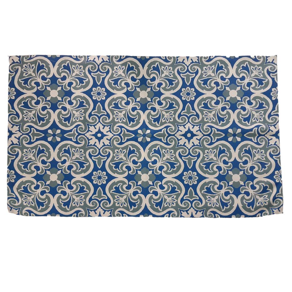 Rug made from recycled plastic 120 x 180cm blue floral