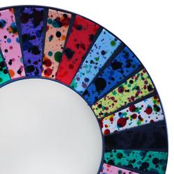 Round mirror recycled glass mosaic speckled design 30cm diameter