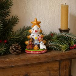 Mini Traditional Ceramic Christmas Tree Nativity