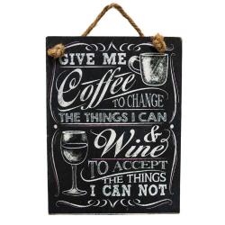 Plaque Albesia Wood Give Me Coffee 10 x 13cm