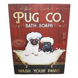 Plaque Albesia Wood Pug Co Bath Soaps 30 x 40cm