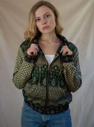 GENKI Reversible Bomber Jacket, upcycled silk one-size colours will vary
