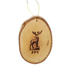 Hanging Christmas Decoration Olive Wood Reindeer Joy