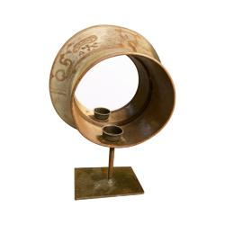 Candle Holder Bronze Colour Retro Recycled Milk Can