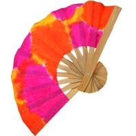 Paper fan batik assorted colours 20cm