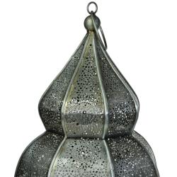 Metal Lantern bulb shape with cut out detail 18 x 31cm