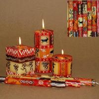 2 hand painted dinner candles, Damisi