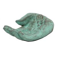 Palm incense holder, sandstone, turquoise 15cm