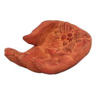 Palm incense holder, sandstone, red 15cm