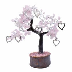 Crystal Tree Rose Quartz with Hearts 20cm height