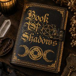 Notebook Leather Bound Book of Shadows 13 x 18cm