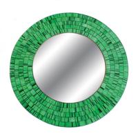 Mirror round with mosaic surround 40cm green