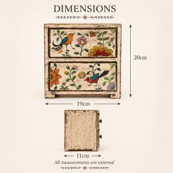 Mini Chest of Drawers Handpainted Trinket Storage 19x11x20cm