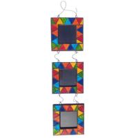 Hanging triple photo frame, mosaic, 3x3" photos