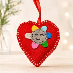 Handmade Felt Heart Christmas Decoration