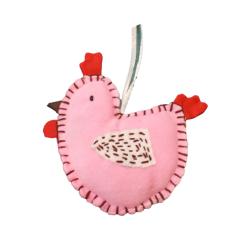 Hanging Hen Decoration Hand Stitched