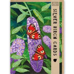 Greetings Card, Peacock Butterflies, 12.5x18cm