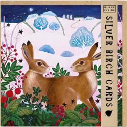 Greetings Card, Hares, 15x15cm