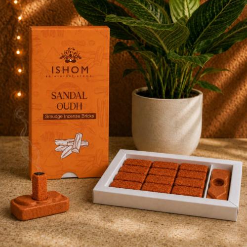 ISHOM Sandal Oudh Smudge Incense Bricks