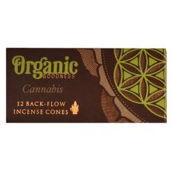 Organic Goodness Cannabis 12 Back-Flow Incense Cones set of 6