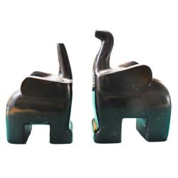 Bookends Soapstone Elephant and Baby