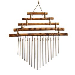 Hanging 5-tier Bamboo with 17 Metal Chimes