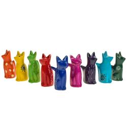 Kisii stone cats, set of 9, assorted