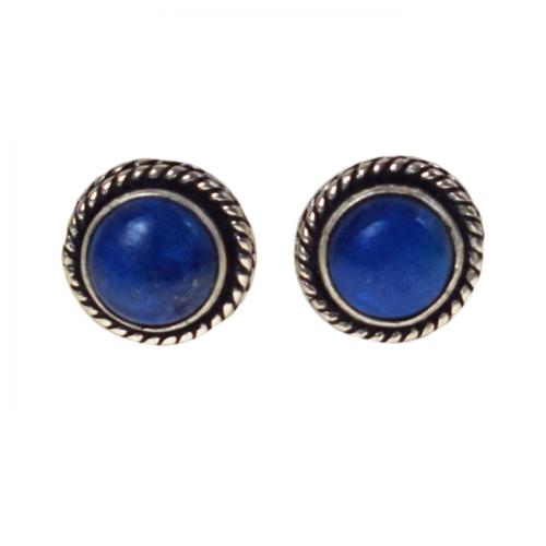 Ear studs with lapiz, blue