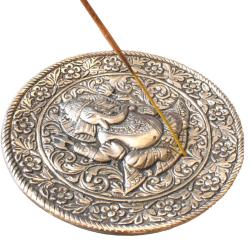 Incense Plate Aluminium Ganesha 12.5cm