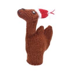 Finger puppet, camel with Christmas hat