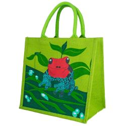 Jute shopping bag, poison tree frog