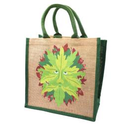 Jute shopping bag, Green Man 30x30cm