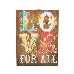 Plaque Albesia Wood Love For All 15 x 20cm