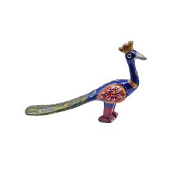 Blue Peacock Ornament Recycled Plastic 15 × 3 × 8cm