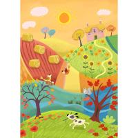 Greetings card "Sunny Fields" 12x17cm