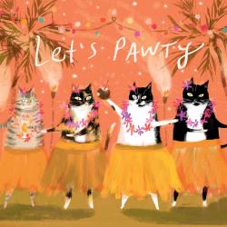Greetings card "Let's Pawty" 16x16cm