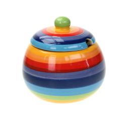 Rainbow sugar bowl with lid