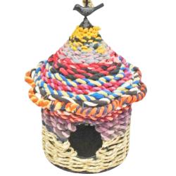 Bird House Recycled Fabric Round 20 x 20 x 28cm