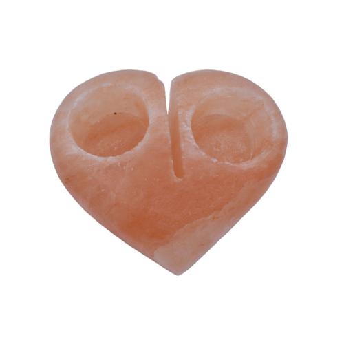 Himalayan salt t-lite holder double, broken heart