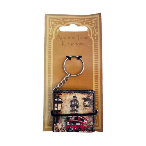 Keyring / Chain Notebook Ancient Tome London Bus 5.5 x 5cm