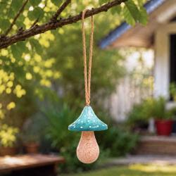 Handcrafted Green Woodland Toadstool Hanging Decoration