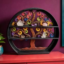 Shelf Unit Albesia Wood Tree of Life 60x8x53cm