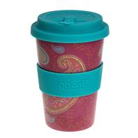 Reusable travel cup, biodegradable, paisley massala