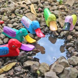 Set of 50 Ducks Wood Bright Colours Assorted