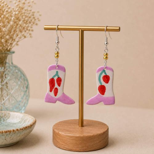 Earrings Kisii Stone Boots with Flowers